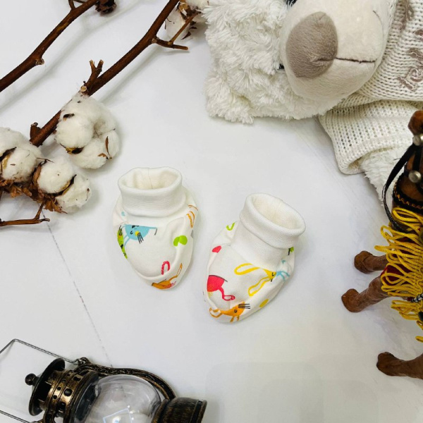 Пинетки из натурального хлопка для новорожденного Bebika  0-3 мес. (20/2-4)