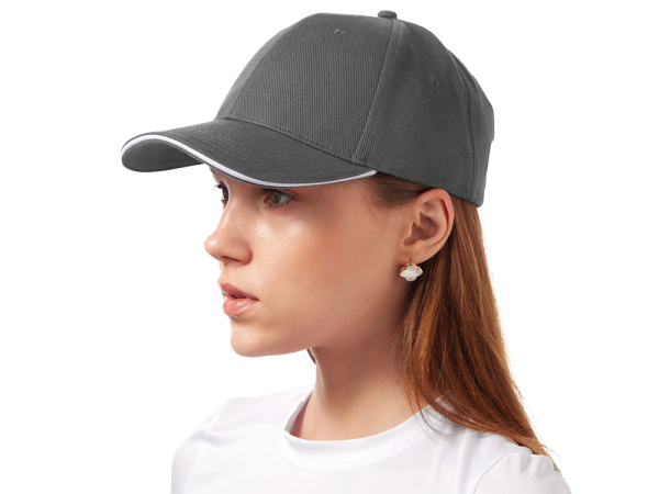 Бейсболка «Cancun», Цвет темно-серый, белый