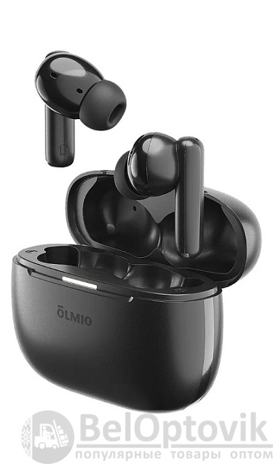 Наушники беспроводные "TWE-25", ANC+ENC, True Wireless, black, OLMIO