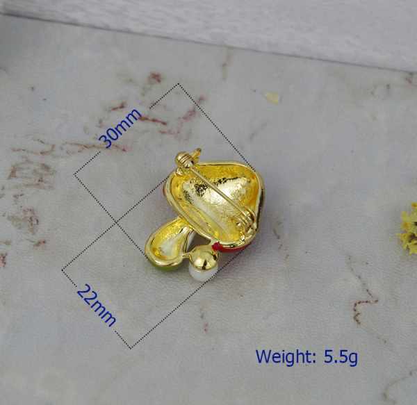 Брошь Грибочек 3,0 х2,5 см