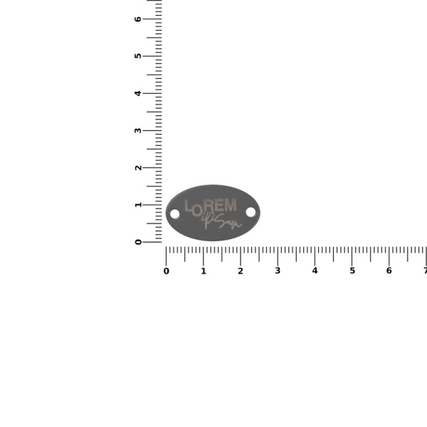 Шильдик металлический Alfa Oval, серый, 1,5х2,5 см