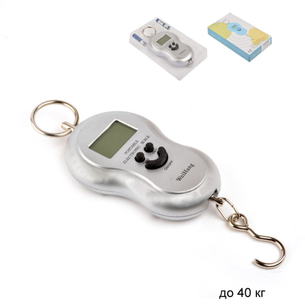 Весы безмен электронные 50 кг / V-40 /уп100/ без батареек