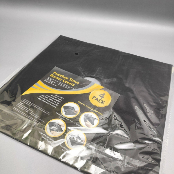 Коврик для газовой плиты 4 шт. / Набор антипригарных многоразовых ковриков 27х27 см. 