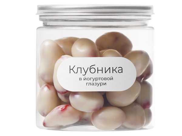 Клубника в йогуртовой глазури «Glazura», 140 гр, Цвет белый