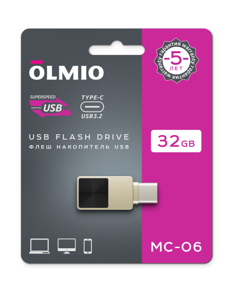 USB-Flash 32GB, MC-06, USB3.2 Type-C, OLMIO