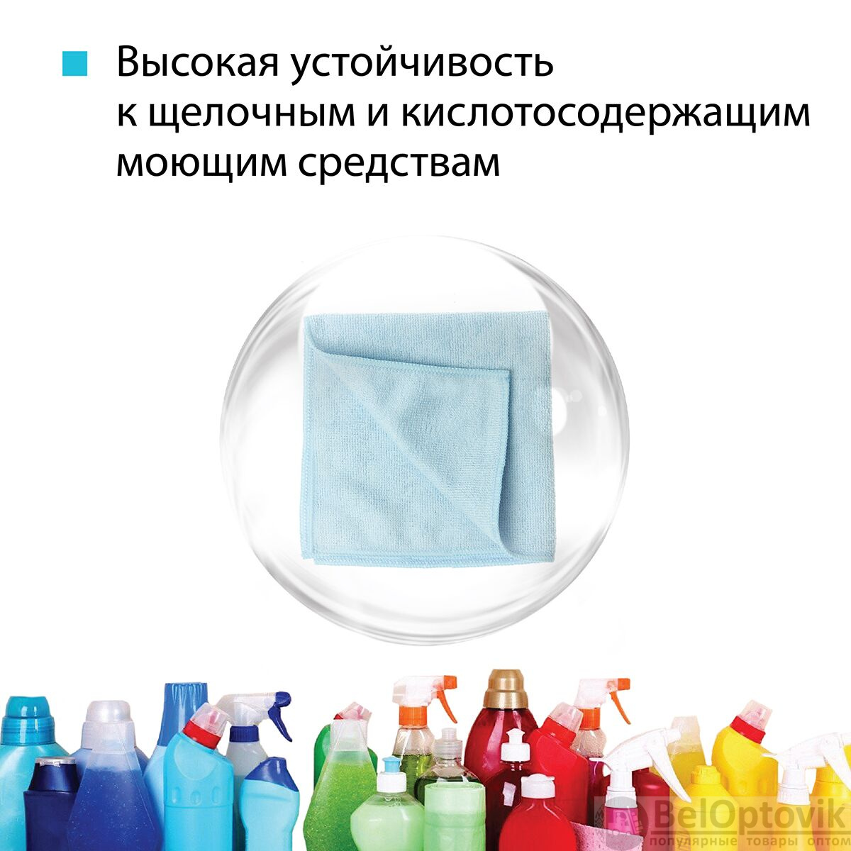 Салфетка универсальная микроволоконная 36*36 см, 190 гр/м², синяя HQ Profiline