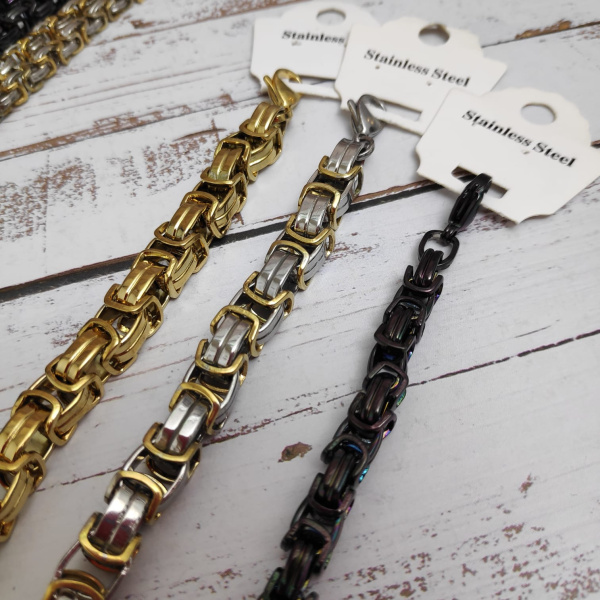 Браслет Steel Rage (30 гр.) 2 металла (серебро / золото)