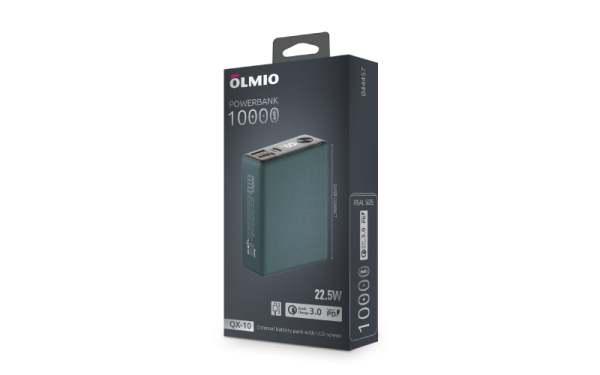 Внешний АКБ QX-10, 10000mAh, deep-green, OLMIO