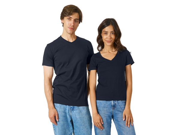 Футболка "Heavy Super Club" женская с V-образным вырезом, Размер M, Цвет темно-синий