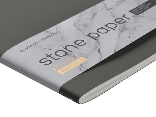 Тетрадь с каменной бумагой А5 «Carrara», Цвет серый
