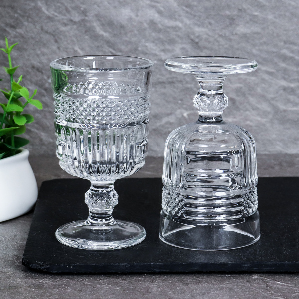 Рюмка 6 штук 60 мл на ножке прямая / F2207-1C /уп 24/