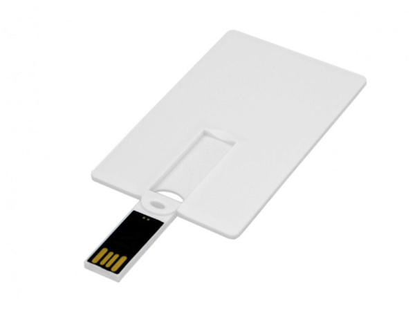 USB 2.0- флешка на 8 Гб в виде пластиковой карты с откидным механизмом, Размер 8Gb, Цвет белый