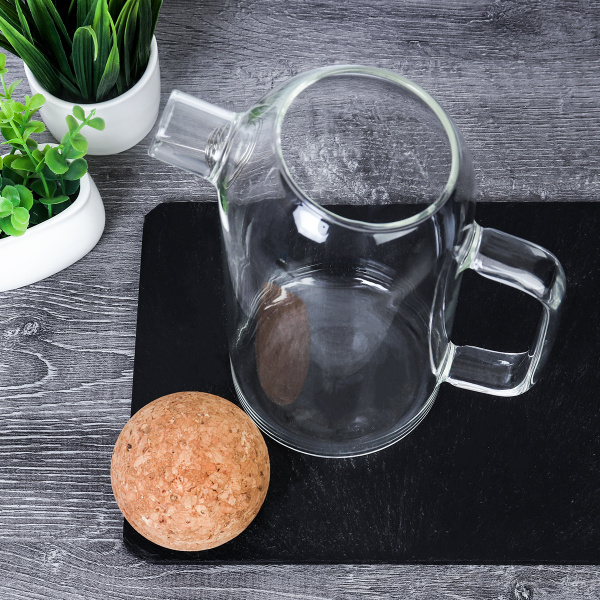 Кувшин 900 мл с ситом и пробковой крышкой / GT-35-45 /уп 40/