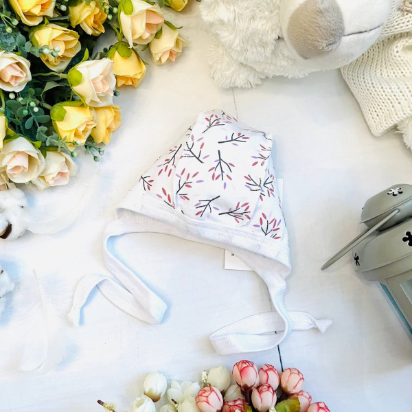 Чепчик из натурального хлопка для новорожденного Bebika (20/4-5)