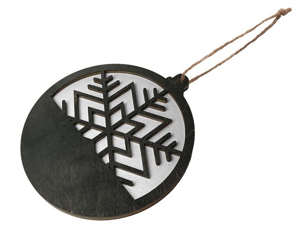 Подвеска деревянная «Noirflake», Цвет черный/серебристый