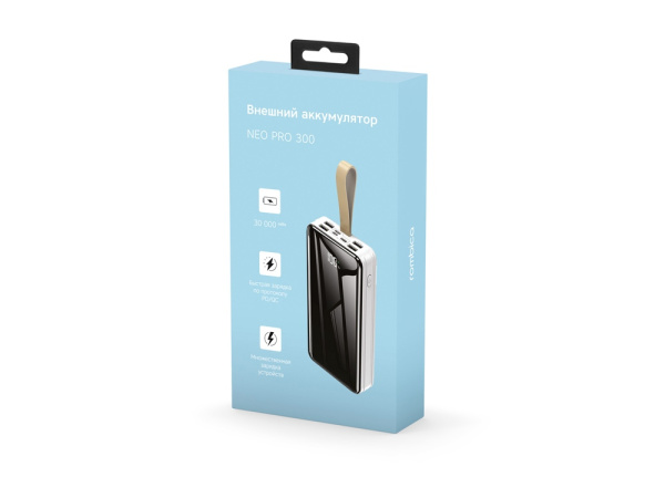 Внешний аккумулятор «NEO PRO-300», 30000 mAh, Цвет белый