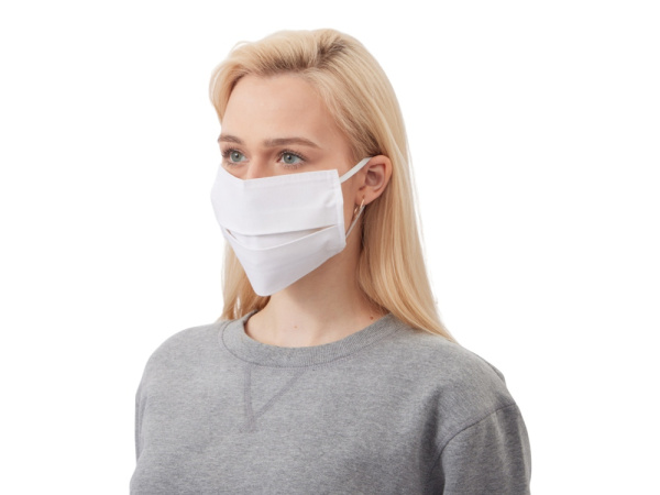 Маска для лица многоразовая из хлопка, Цвет белый