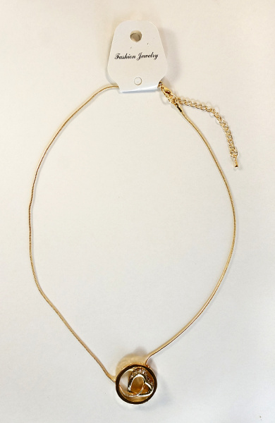 Кулон с цепочкой "Сердце в кольце"