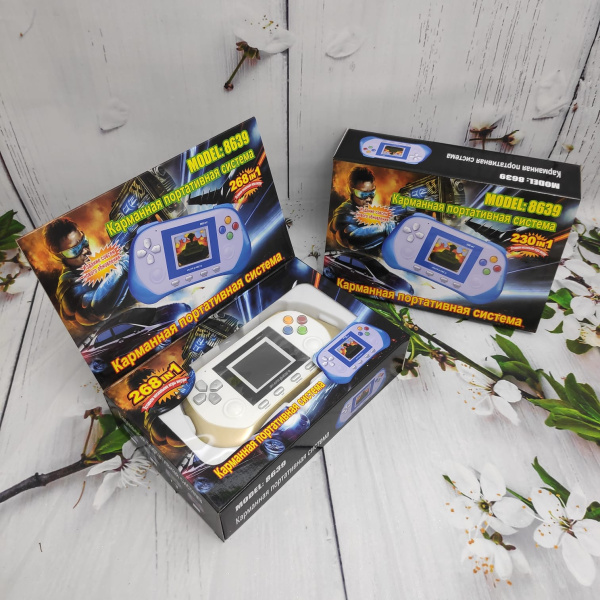 Игровая портативная консоль (карманная приставка) 8639 цветной экран 2.5 дюйма Синий