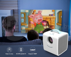 Детский проектор Kid's Story Projector Q2 Белый с голубой ручкой