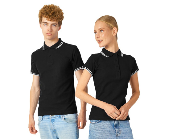 Рубашка поло "Erie" мужская, Размер 3XL, Цвет черный/белый