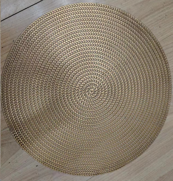 Салфетка для стола круглая 38 см / S-799-gold /уп.6/300/ бронзовая