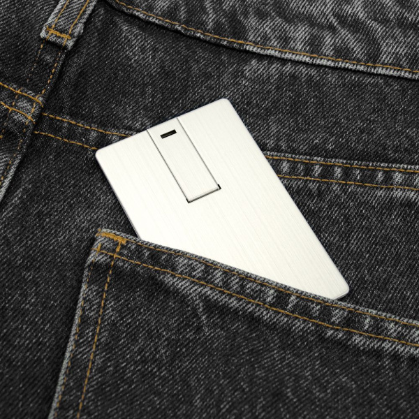 Флешка Platinum Card, 32 Гб, серебристая, 5,5х8,7х0,3 см