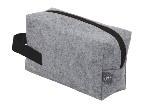 Косметичка из РПЕТ фетра с ручкой «Felt», Цвет серый, черный