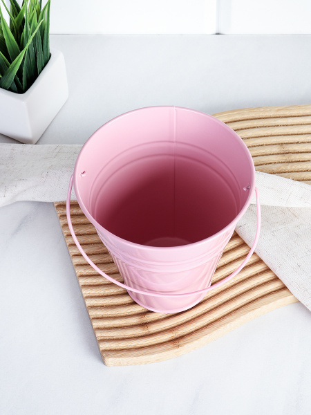 Ведерко для сервировки 12х13х6,5см / R-YW29841 /уп 144/ Розовое