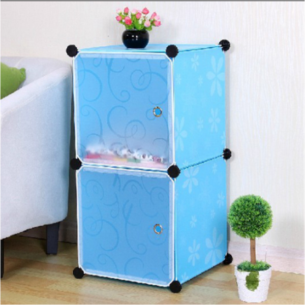 Универсальный модульный шкаф для одежды, обуви, игрушек Plastic Storage Cabinet Голубой