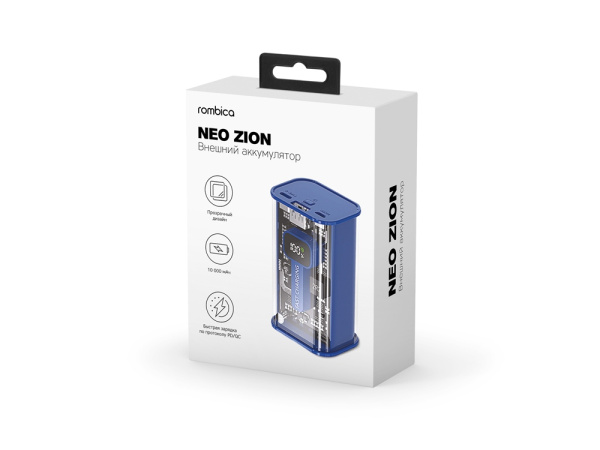 Внешний аккумулятор «NEO Zion», 10000 mAh, Цвет синий