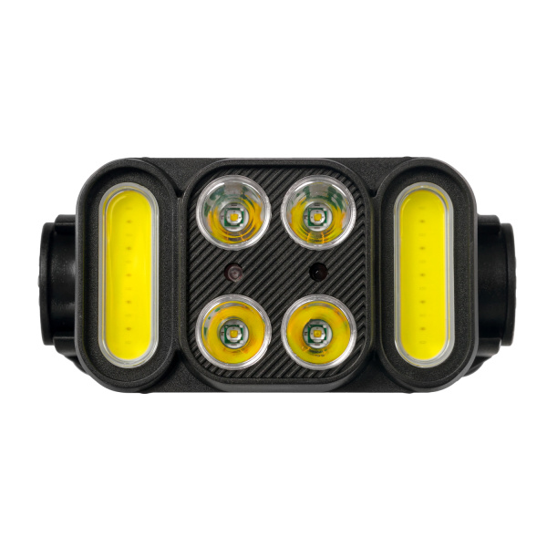 Фонарь налобный FOCUSray 1305 акку 18650 1200 мАН 3,7V .сенсор,индикатор зарядки,4 диода  4W+ 2 СОВ 3W 1/180, шт