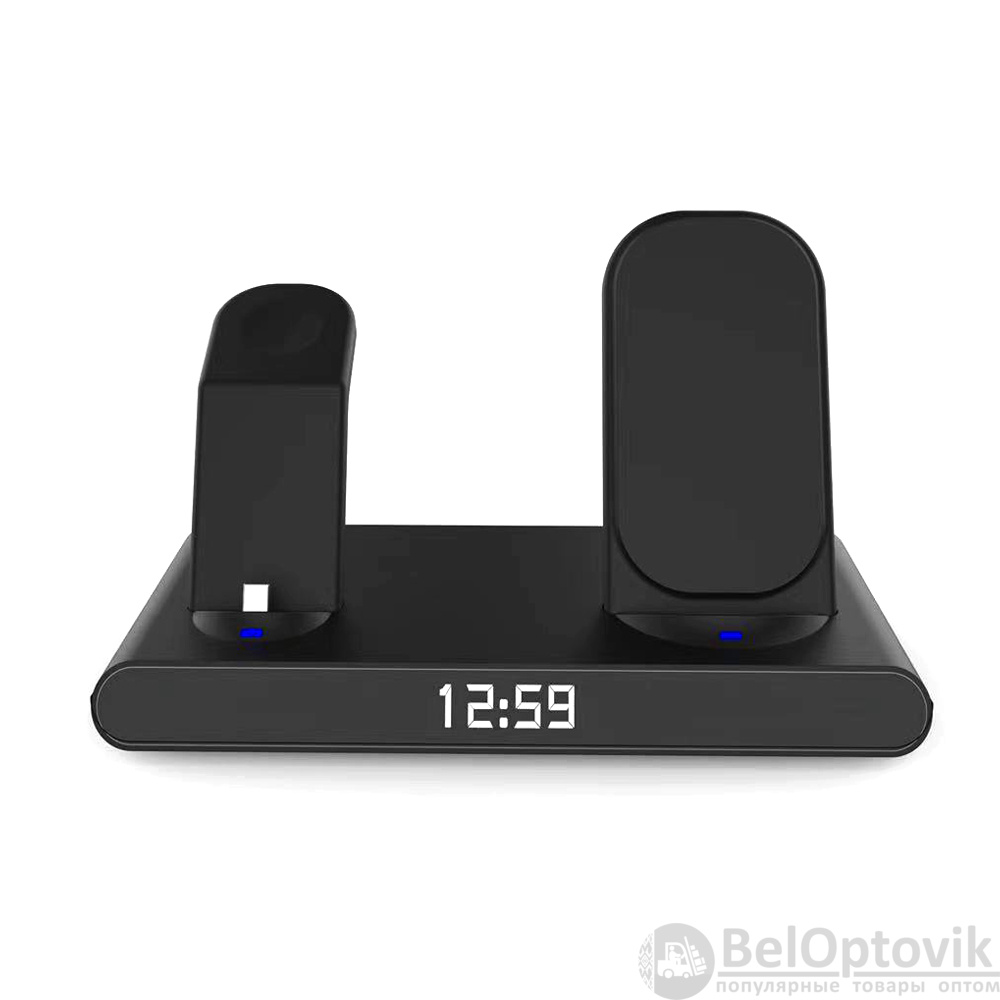 Часы электронные Abbatt мультифункциональные с беспроводной зарядкой (для смартфона, наушников, часов)