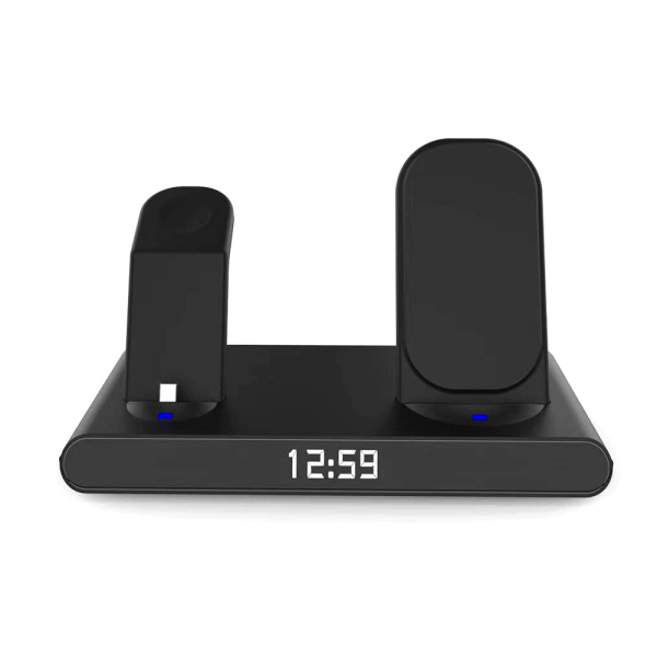 Часы электронные Abbatt мультифункциональные с беспроводной зарядкой (для смартфона, наушников, часов)