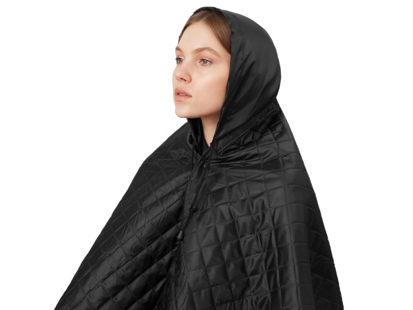 Плед-пончо 2-в-1 «Cappy» с капюшоном и мешком, Цвет черный