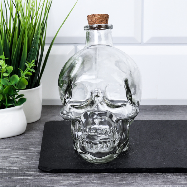 Графин-штоф Череп 450 мл / WR-400 /уп 36/ пробковая крышка