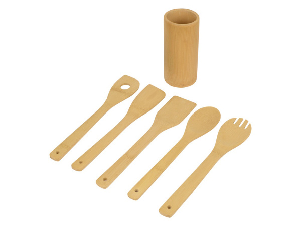 Набор кухонных принадлежностей из бамбука 6в1 «Bestie», Цвет натуральный