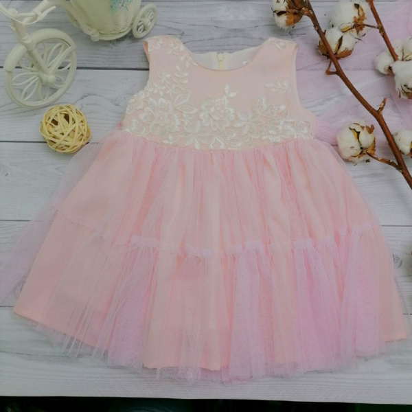 Платье нарядное с бантом для девочки Bebika (17/30-10), верх: 100% полиэстер, подкладка: 100% натуральный хлопок