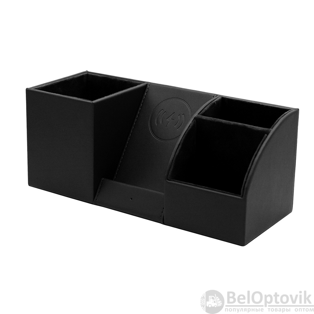 Настольный органайзер Boss c беспроводной зарядкой, черный