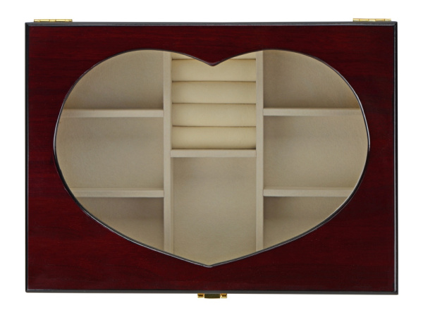 Шкатулка «Сердечко», Цвет красное дерево