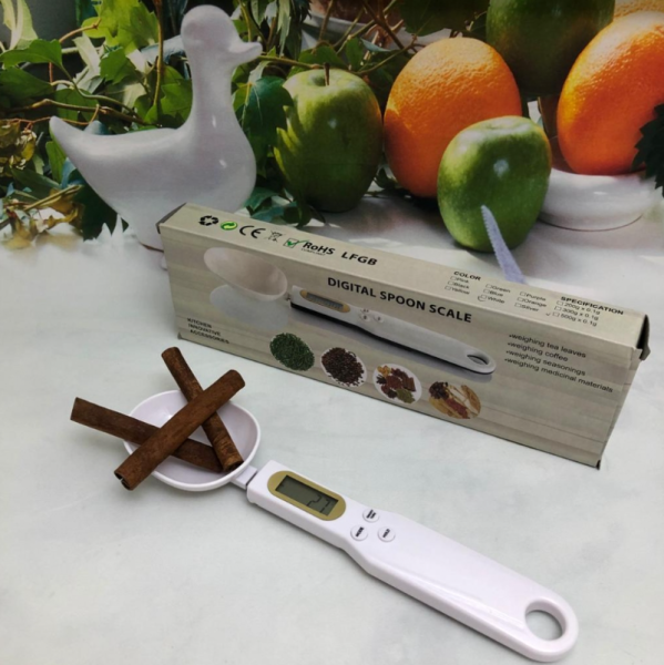 Электронная мерная ложка - весы Digital Spoon Scale 500g х 0,1g / Ложка с дисплеем белая
