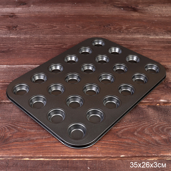 Форма для выпечки кексов и капкейков 12 ячеек 35х26 см / d-6; h-3 / VF-26 /уп 60/ 0.35/