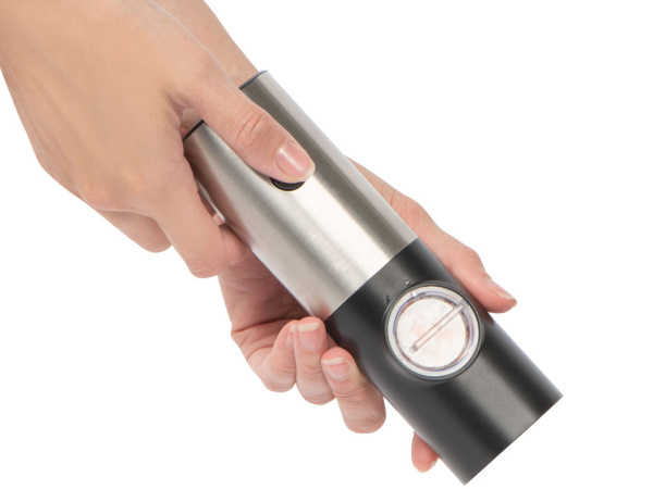 Электрическая мельница для соли и перца «Grind», Цвет серебристый, черный