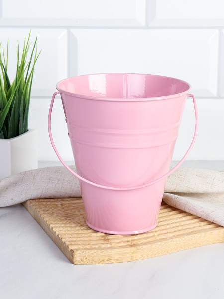 Ведерко для сервировки 12х13х6,5см / R-YW29841 /уп 144/ Розовое