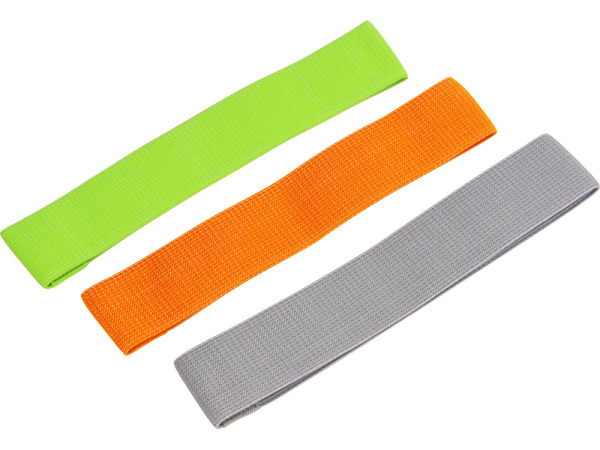 Набор тканевых фитнес-резинок «Fit», Цвет зеленый, оранжевый, серый