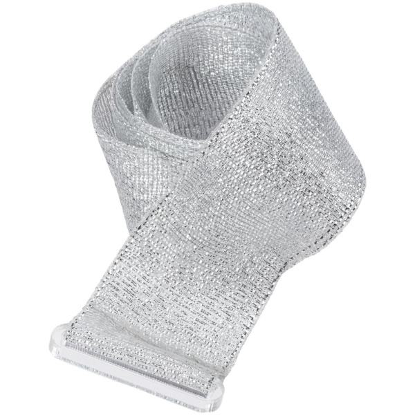 Лента для медали с пряжкой Ribbon, серебристая, 45х2,5 см