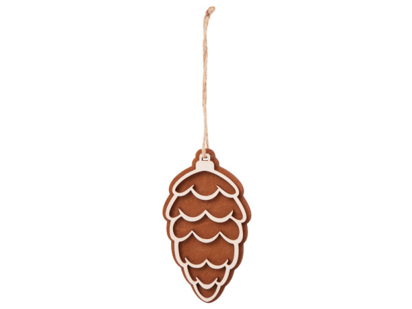 Деревянная подвеска на елку «Cedar», Цвет коричневый