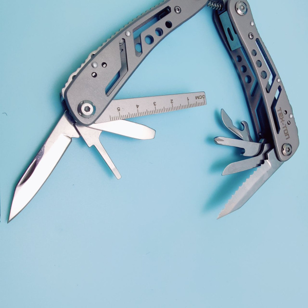 Мультитул армейский туристический с сумкой "22 в 1", пассатижи + 11 бит, нож, ТЕХ-ТОП, 671242