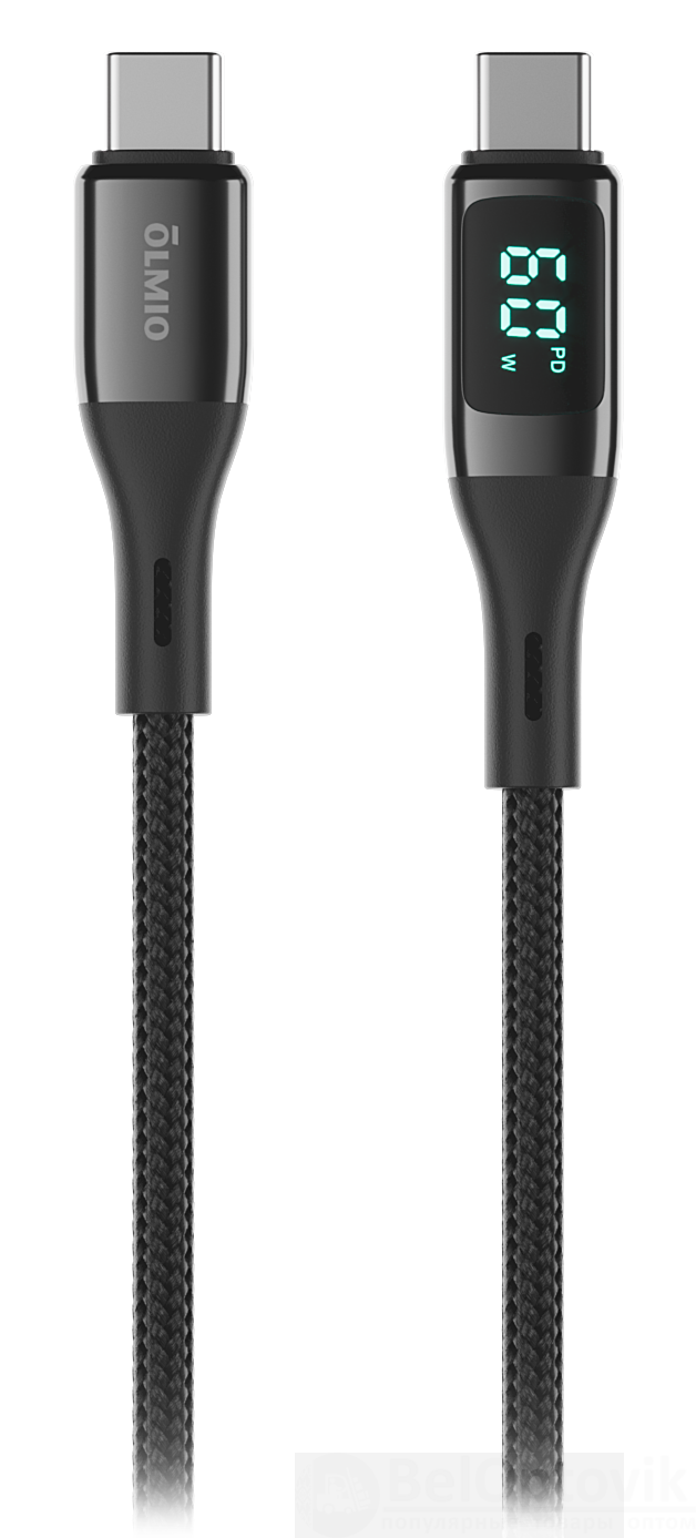 Кабель GEEK, Type-C - Type-C, USB2.0, 1.2м, черный, OLMIO