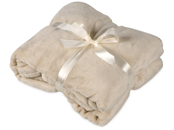 Подарочный набор с пледом, термокружкой и чаем, Цвет бежевый